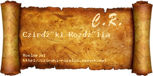 Cziráki Rozália névjegykártya