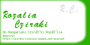 rozalia cziraki business card